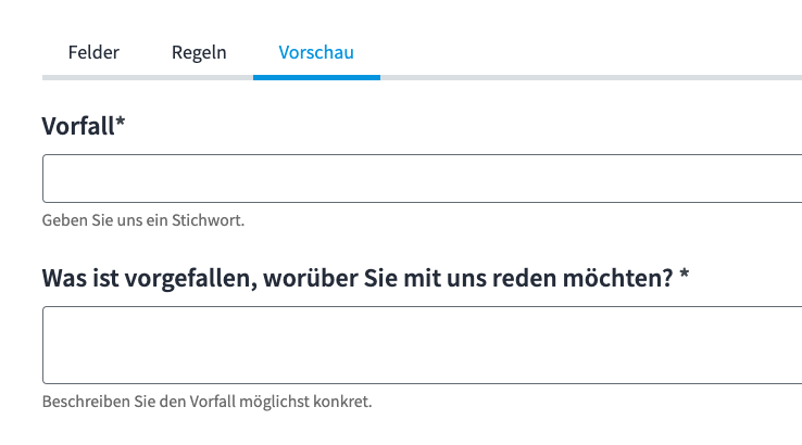 Vorschau Meldebogen