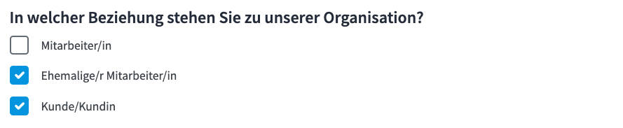Mehrfachauswahl Checkbox