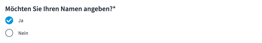 Einfachauswahl Radio Button