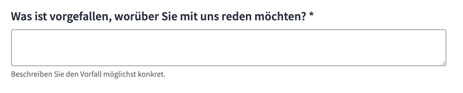 Mehrzeiliges Formularfeld